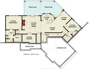 mill spring cottage - archival designs house plans, floor plan