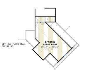 mill spring cottage - archival designs house plans, floor plan