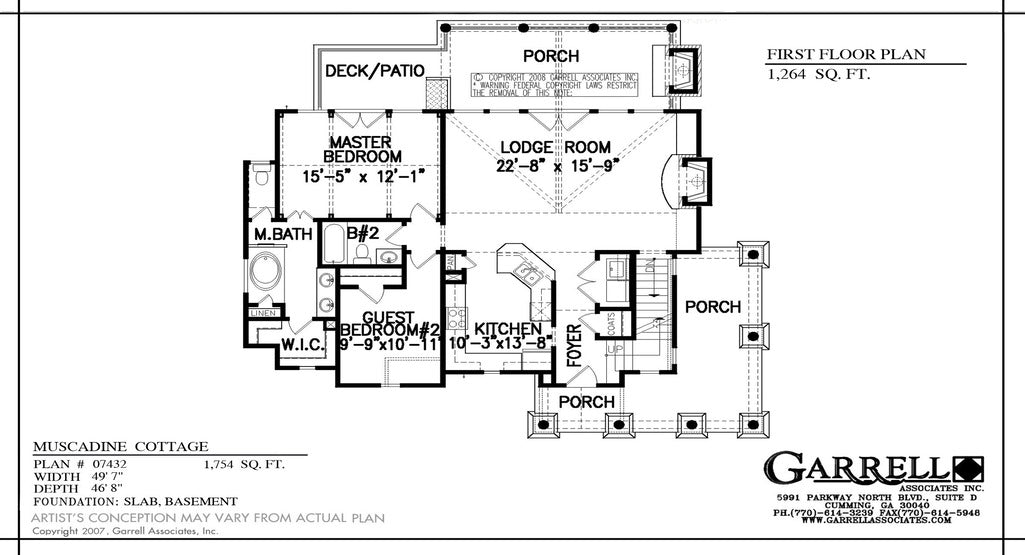 Muscadine Cottage First Floor Plan