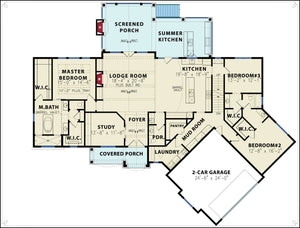 nantahala lodge - archival designs house plans, floor plan