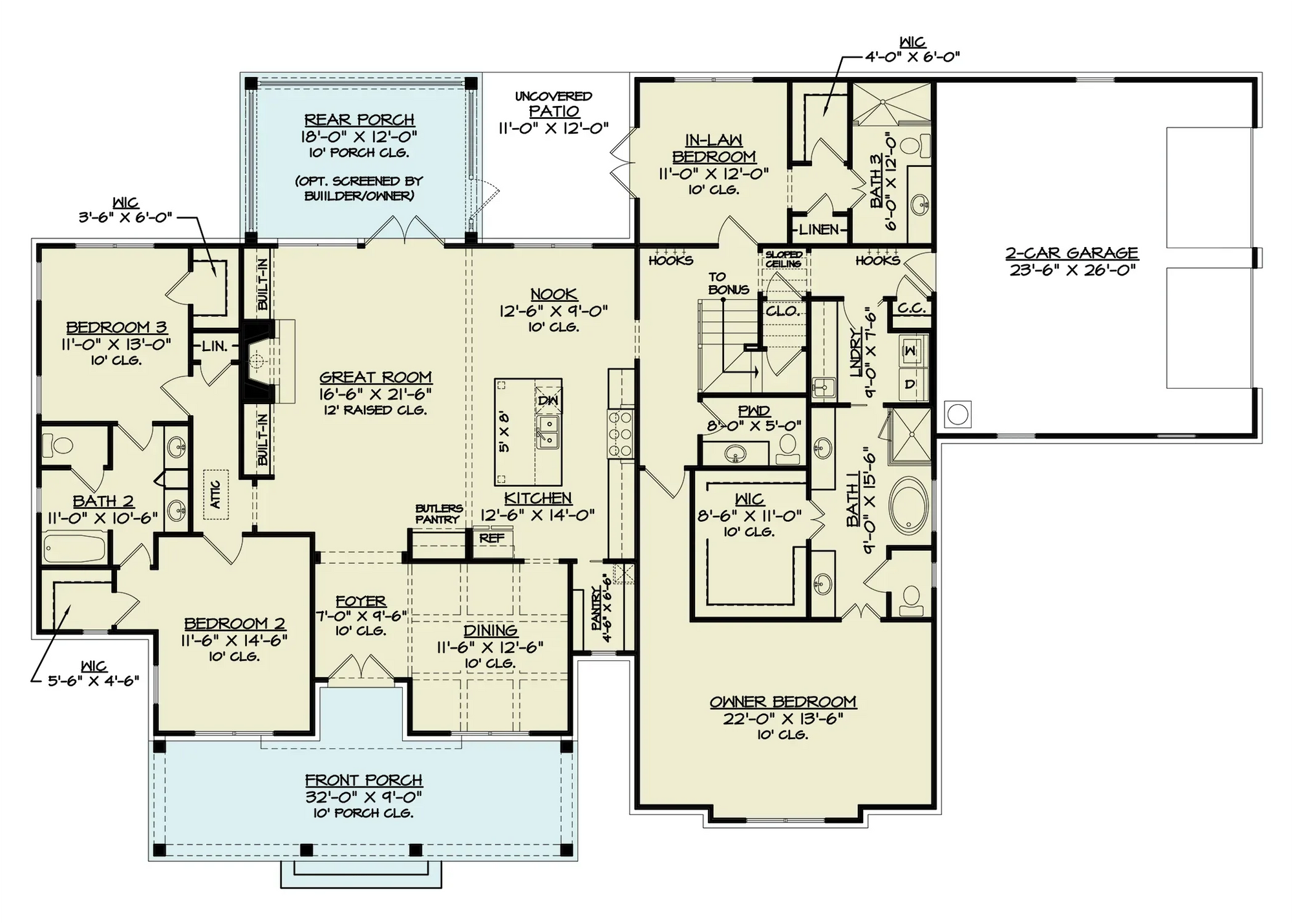 Oak Hill House Plan - Archival Designs House Plans, floor plan