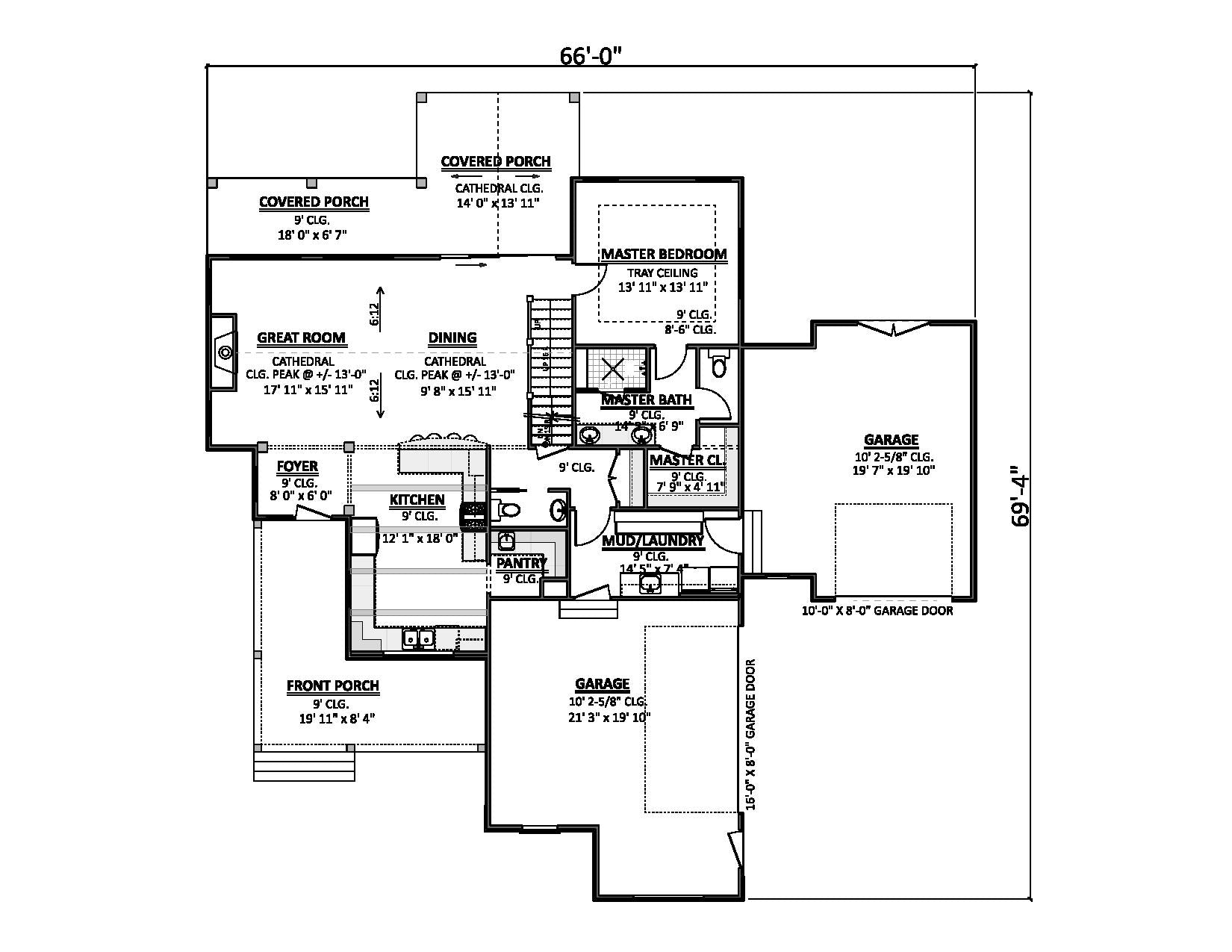 AJ7856-A Craftsman House First Floor Plan, 3 to 4 Bedrooms, 2.5 Bathrooms | Plan VD1067