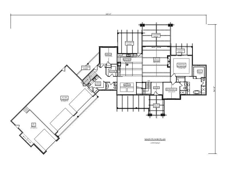 Pinyon Ridge III House Plan - Archival Designs House Plans, floor plan
