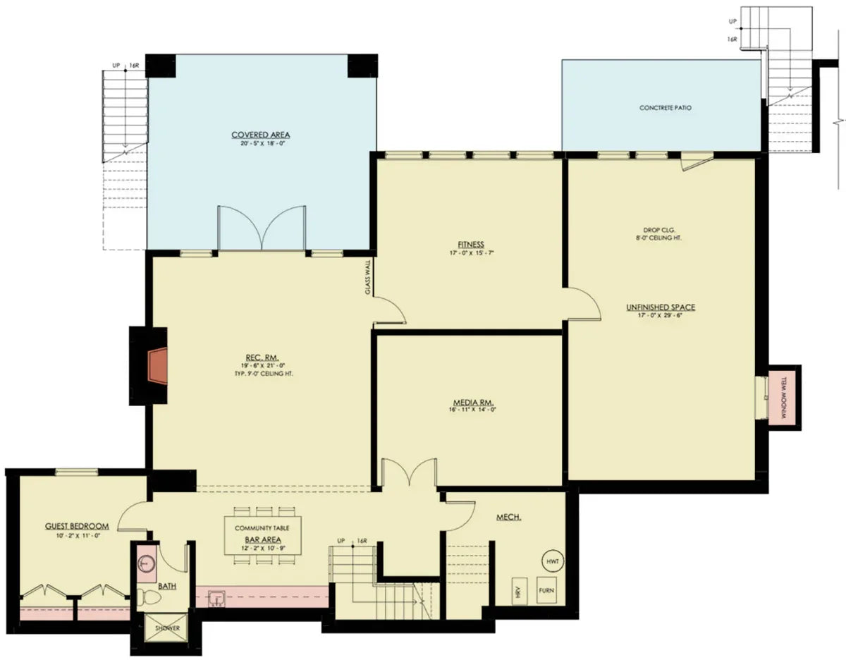 S5124-A Wellington House Basement Floor Plan