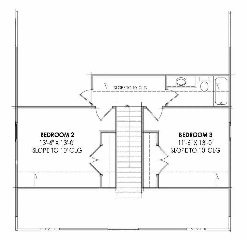 Country House Second Floor Plan 3 Beds, 2.5 Baths | Plan SM158