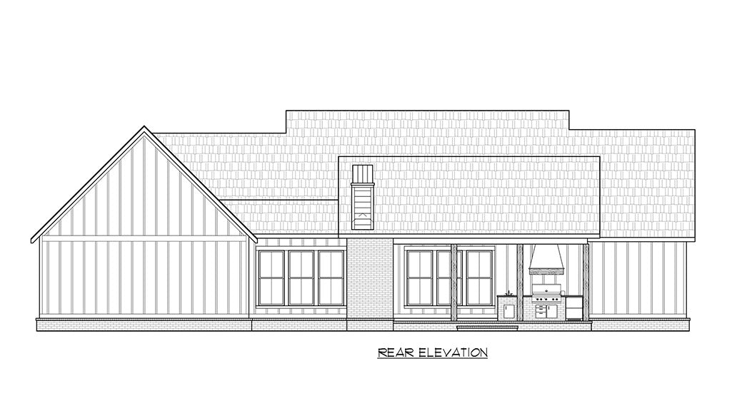 Sagebrush House Plan - Rear Elevation