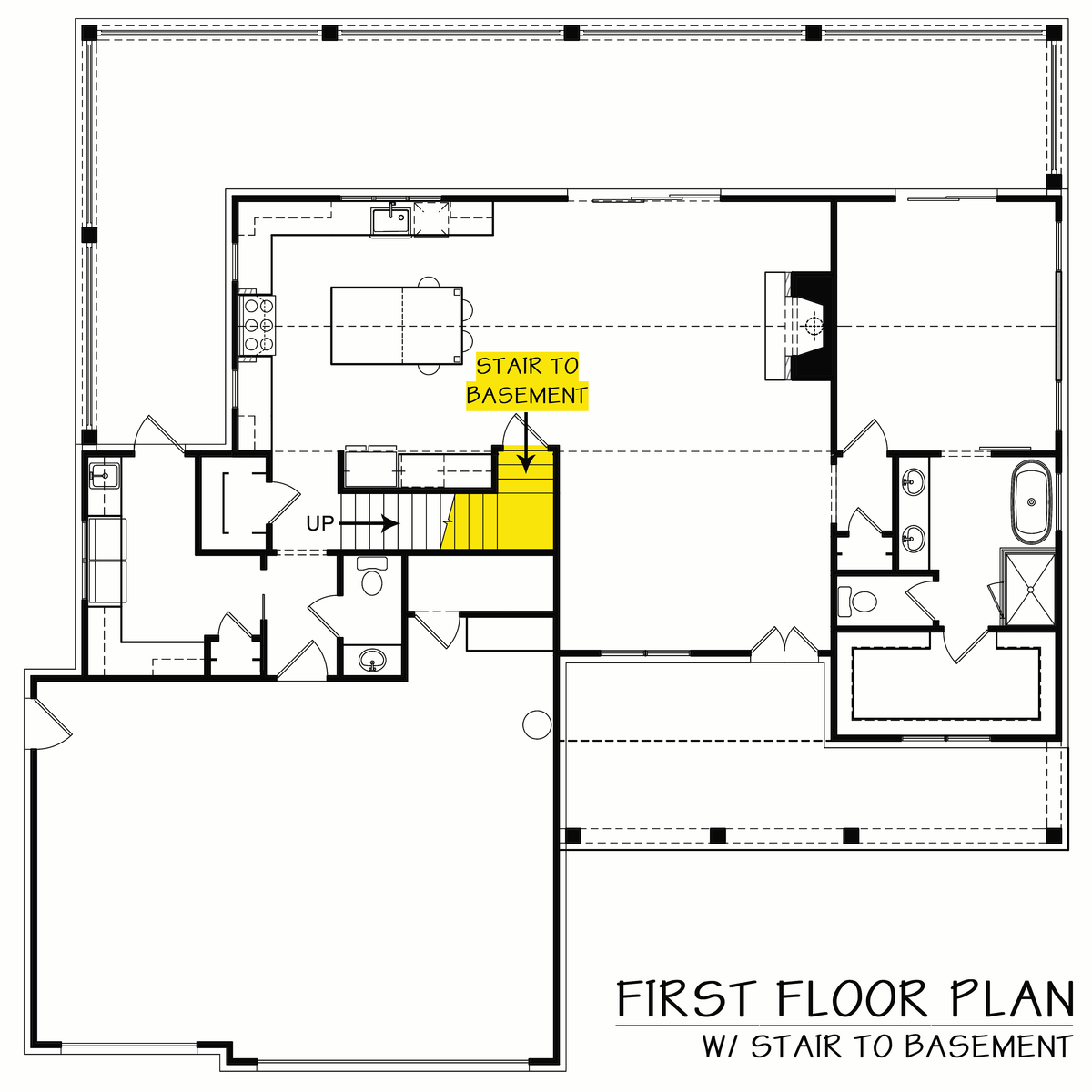 Strawberry Gardens / First Floor Plan with Stair to Basement