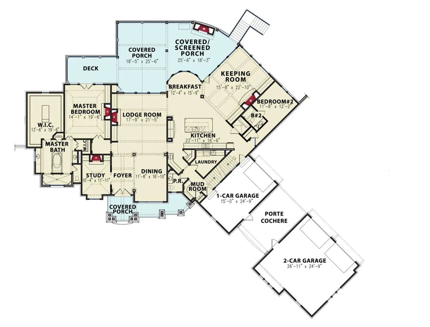 Sunbury II - Archival Designs House Plans, floor plan