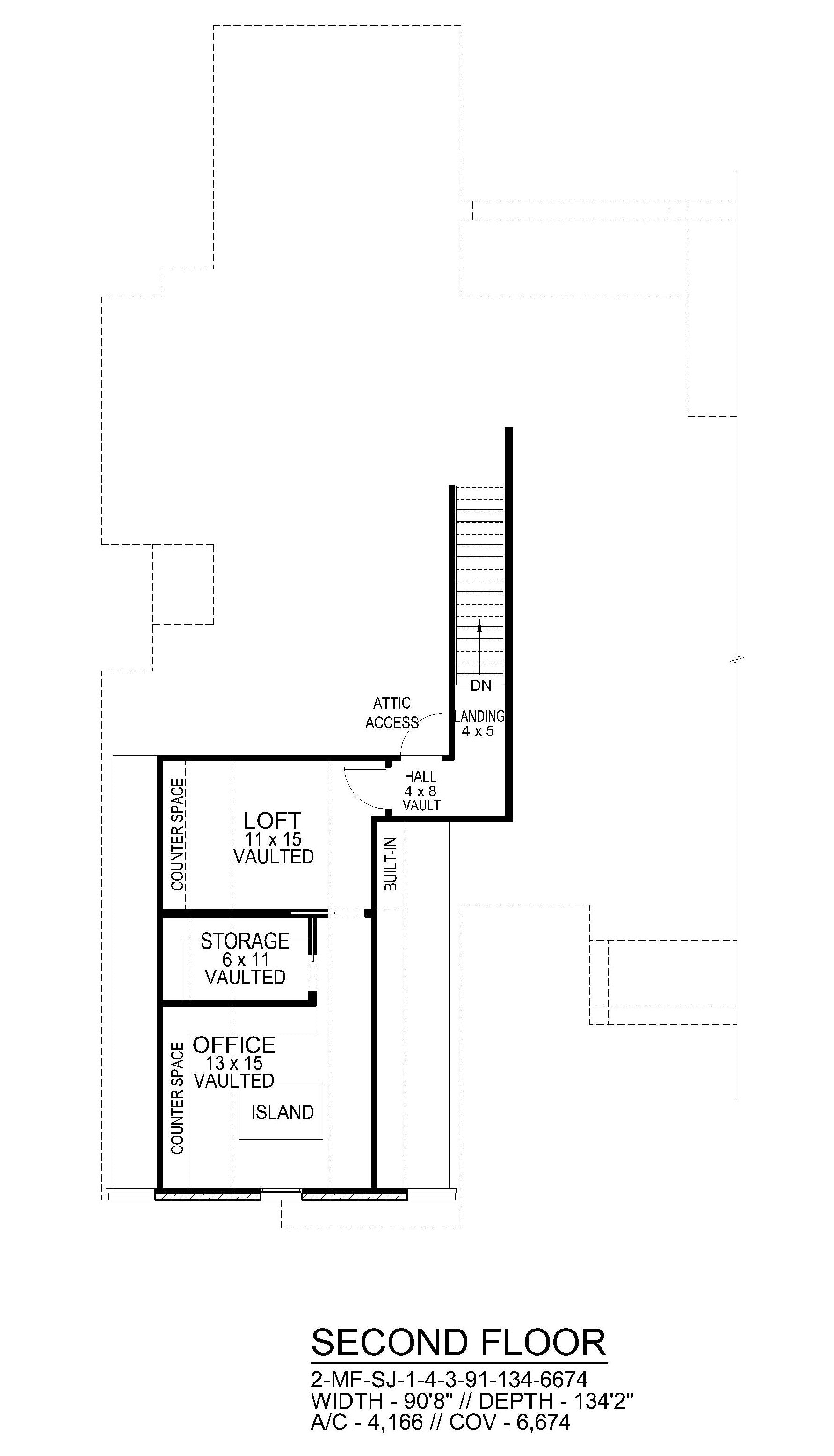 F8441-A Modern Farmhouse, 4 Bedrooms, 3.5 Bathrooms | Teal Harbor House Plan Second Floor Plan