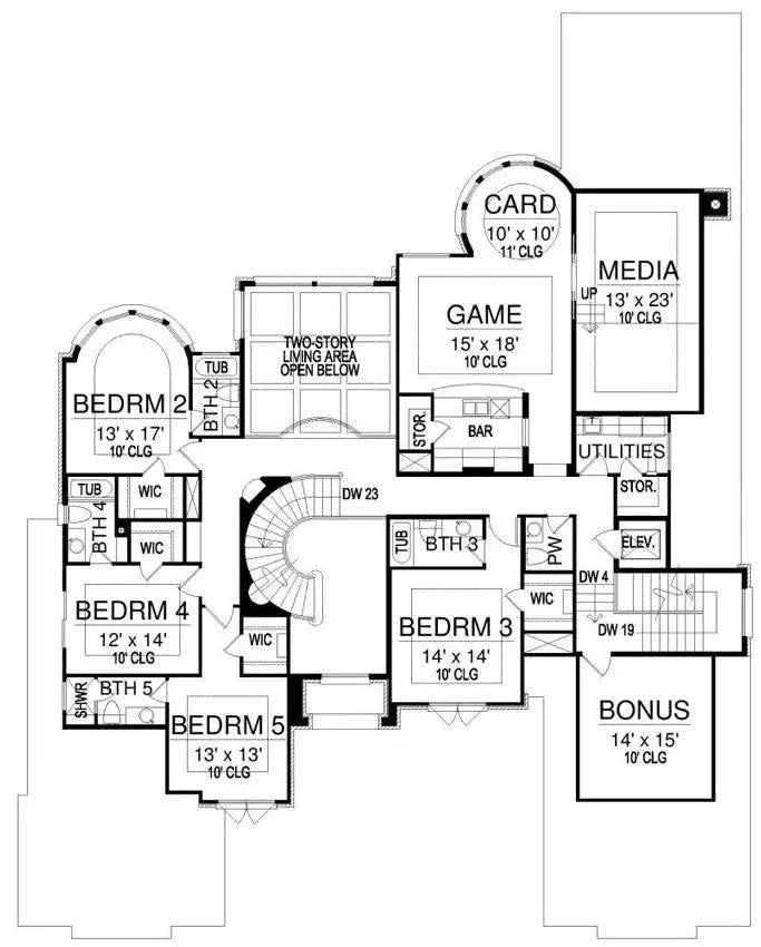 Tanglewood Manor House Plan - Archival Designs House Plans, floor plan