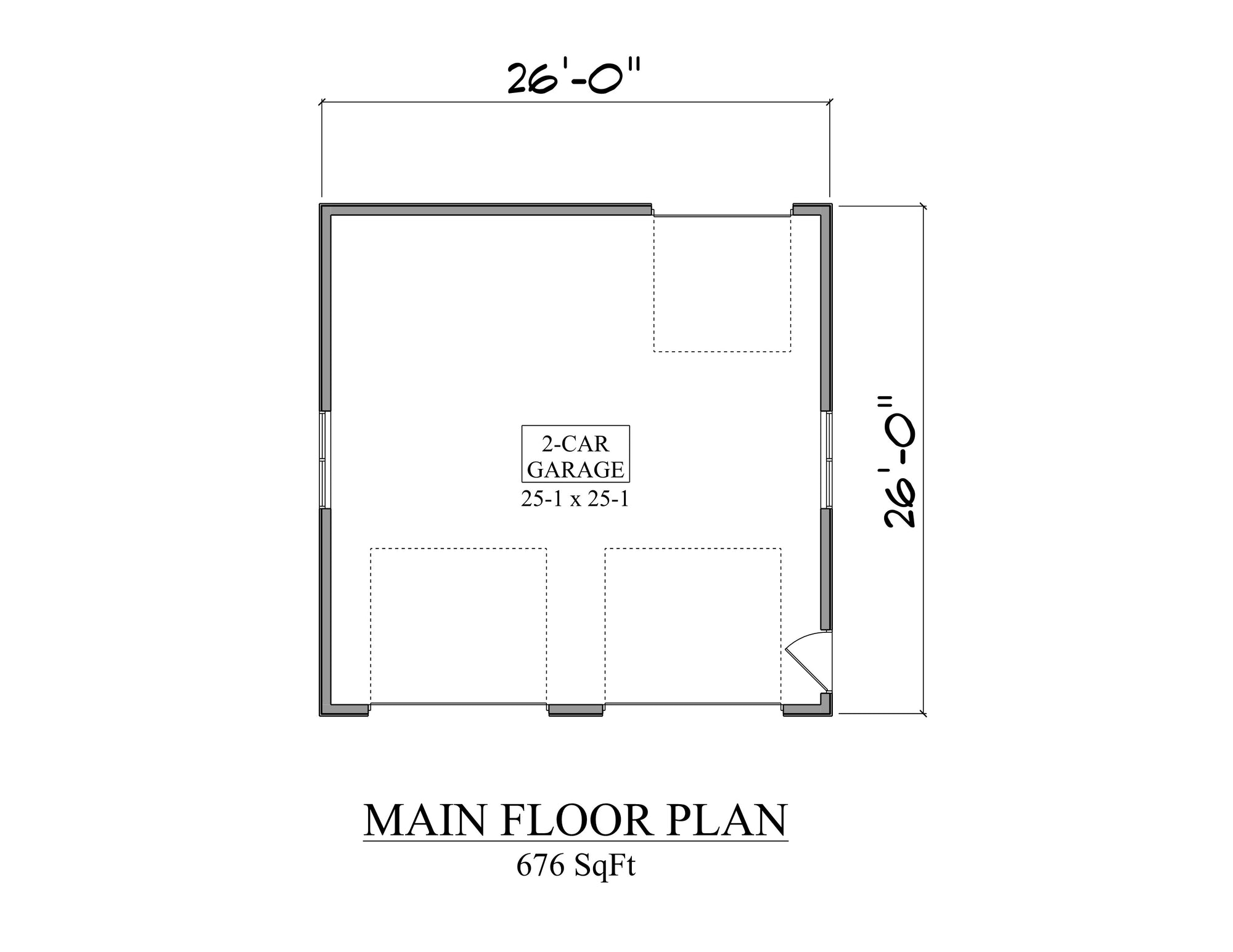 I7968-A Craftsman Garage Floor Plan | The Lilly 3650