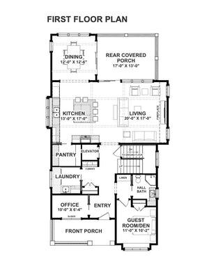 x7317-a the macy i house first floor plan 4 beds 4 baths