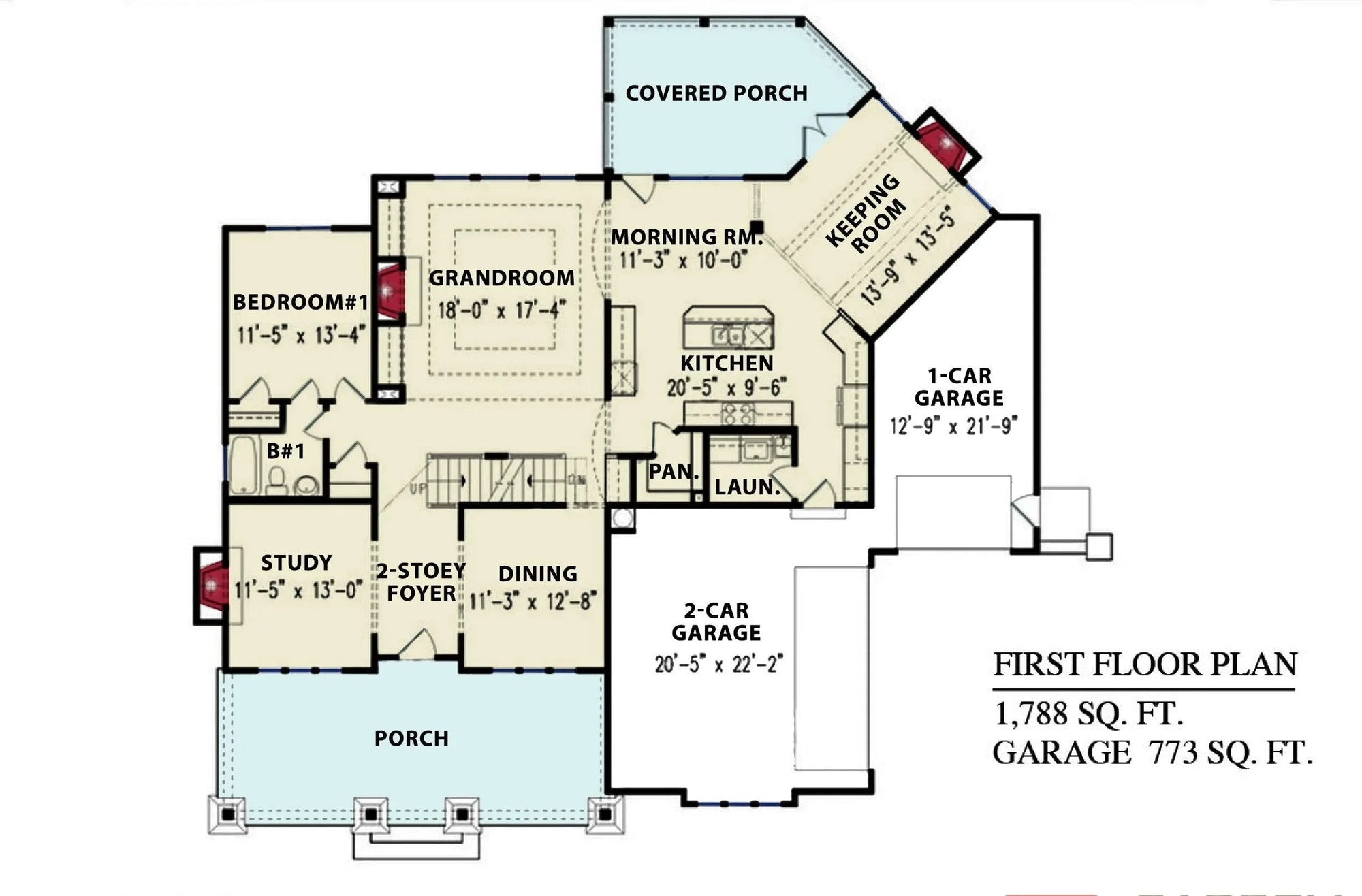 Shinglemoore Manor - Archival Designs House Plans, floor plan