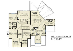 shinglemoore manor - archival designs house plans, floor plan