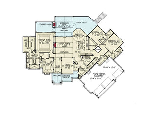 tiger creek cottage d - archival designs house plans, floor plan