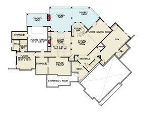 tiger creek cottage d - archival designs house plans, floor plan