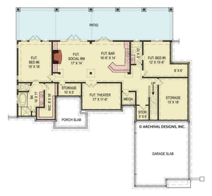 a414-a craftsman style house plan 4-7 bedrooms, 3 bathrooms basement floor plan