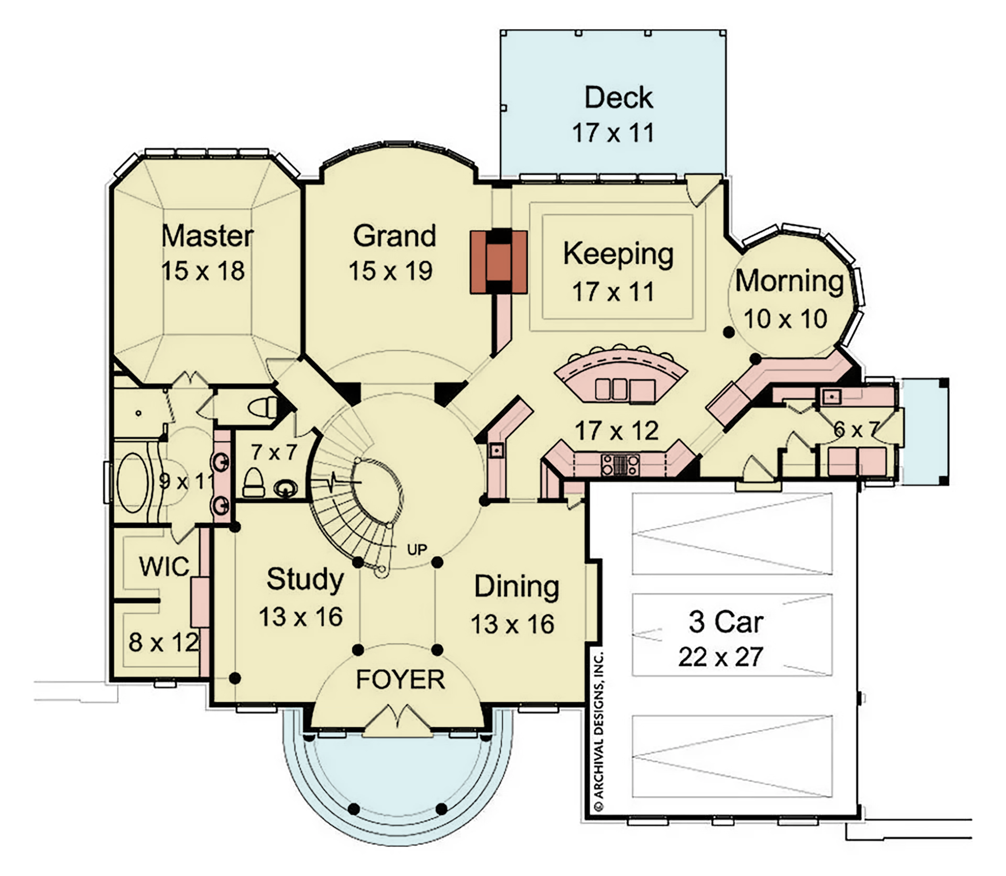 Vienna House Plan - Archival Designs House Plans, floor plan