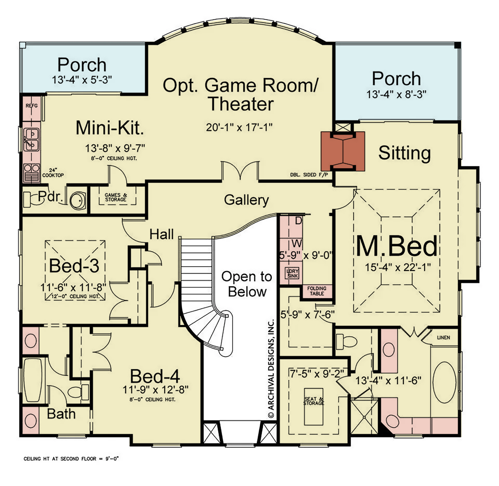 Villa Rivero House Plan - Archival Designs House Plans, floor plan