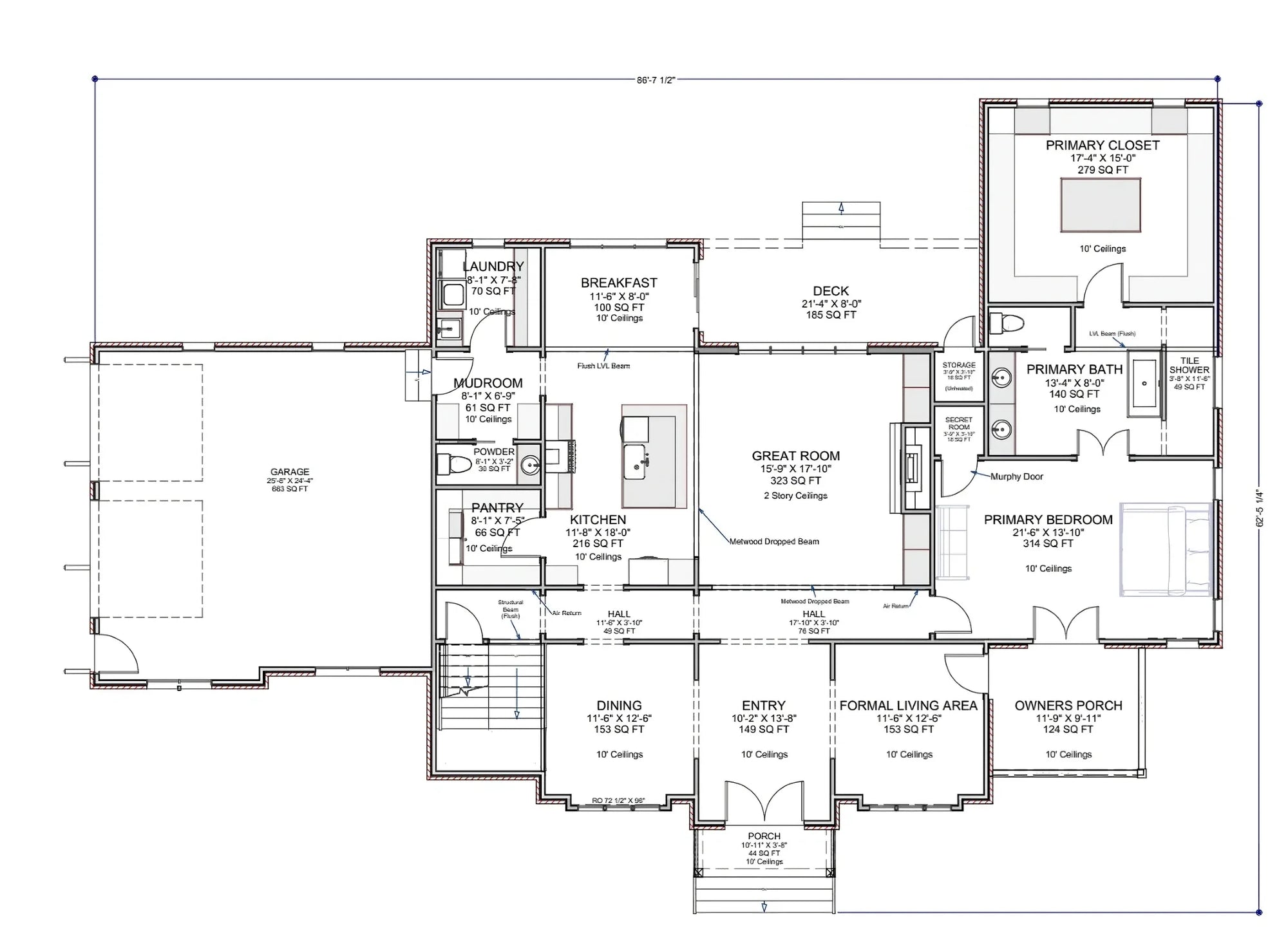 Virginian Tudor Archival Designs Floor Plan
