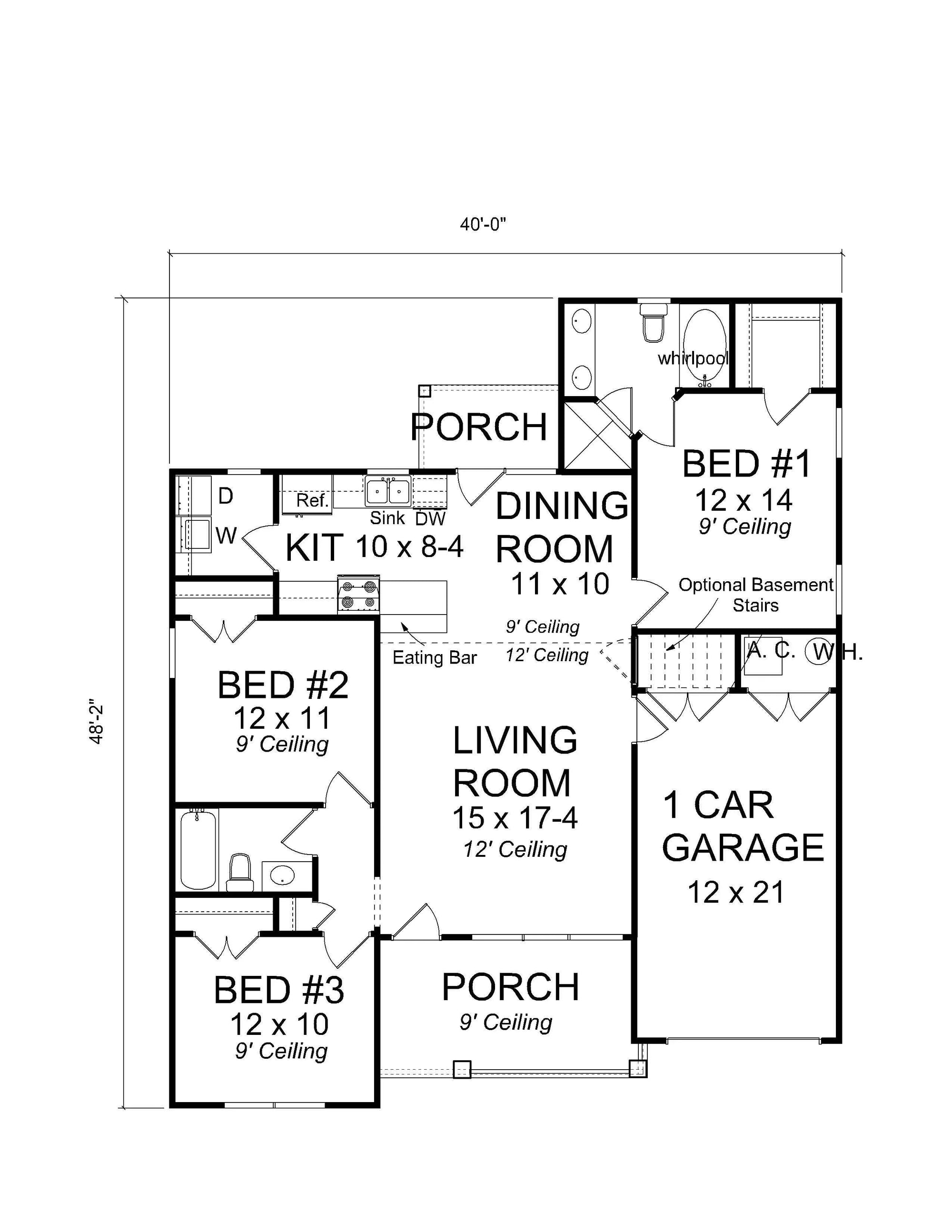 Fern Oasis House Plan - Archival Designs House Plans floor plan