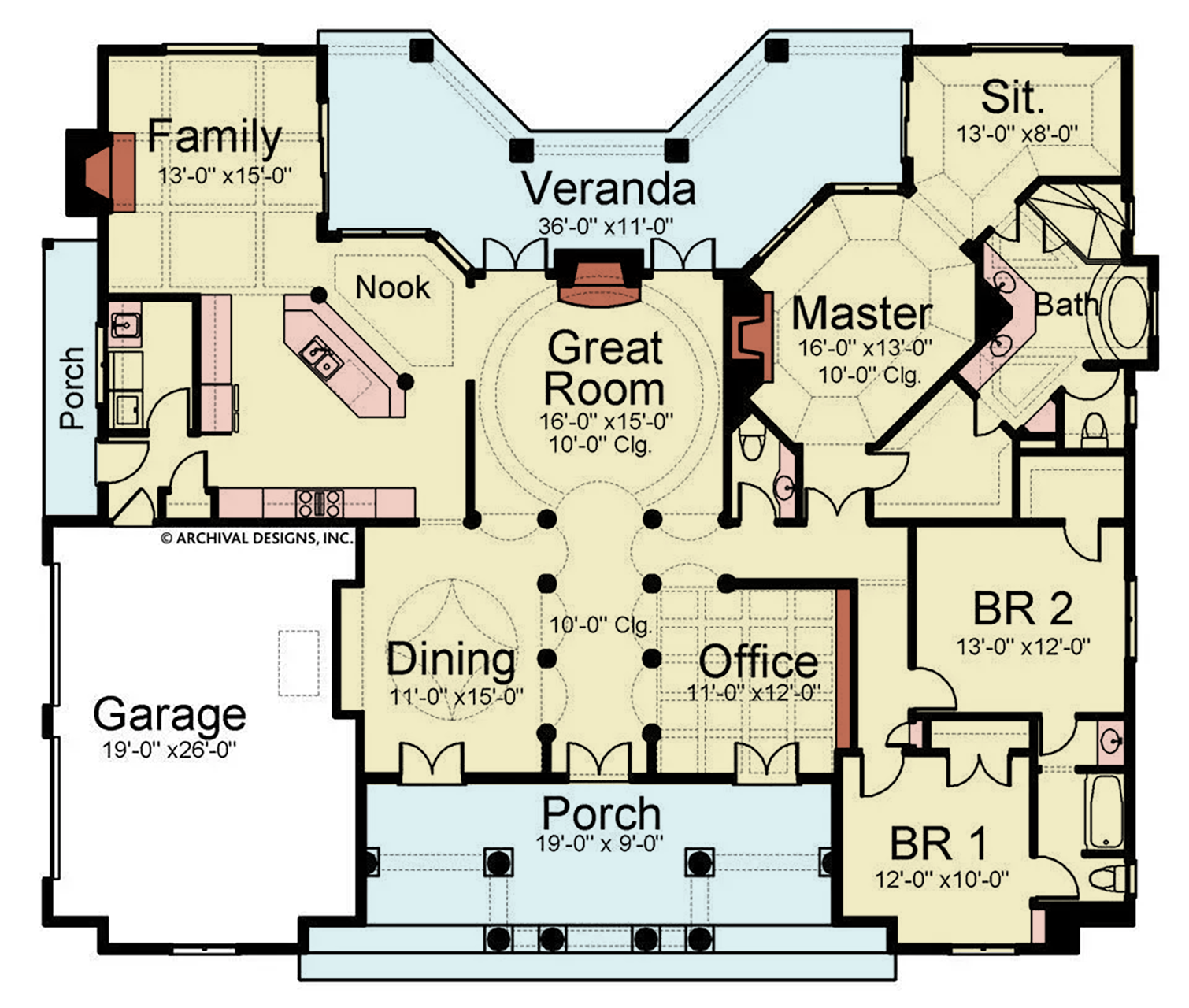 Waterford Place House Plan - Archival Designs House Plans, floor plan