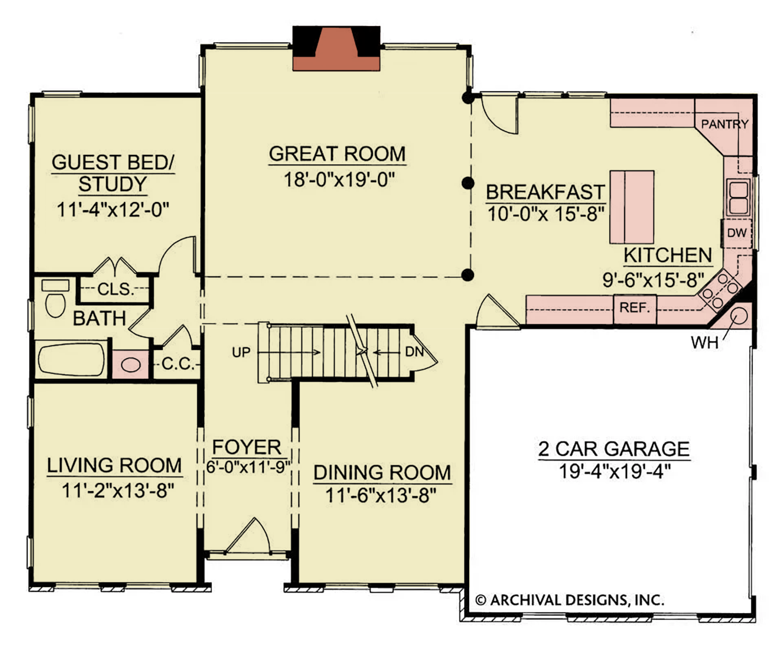 Wesley House Plan - Archival Designs House Plans, floor plan