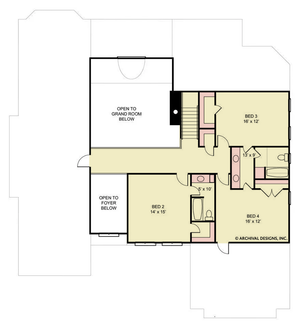 westdrake house plan - archival designs house plans, floor plan