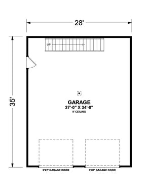 x7320-a the winthrop 35 enclosed stairs house garage floor plan 1 bed 1 bath
