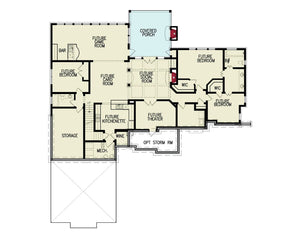woodfin ridge cottage b - archival designs house plans, floor plan