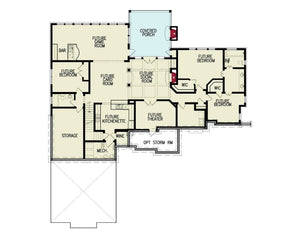 woodfin ridge cottage b - archival designs house plans, floor plan