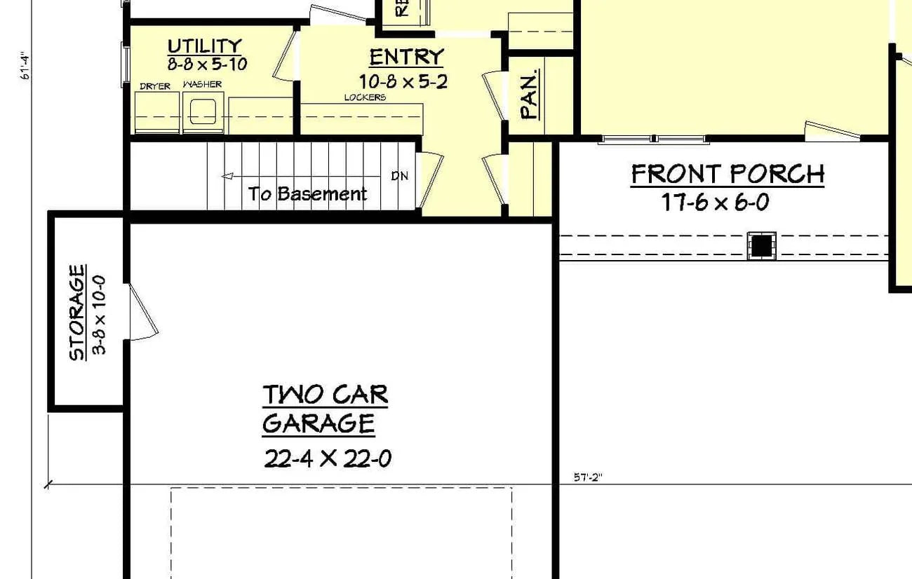 H7285-A Bluff Creek Optional Basement Floor Plan 3 Beds, 2 Baths