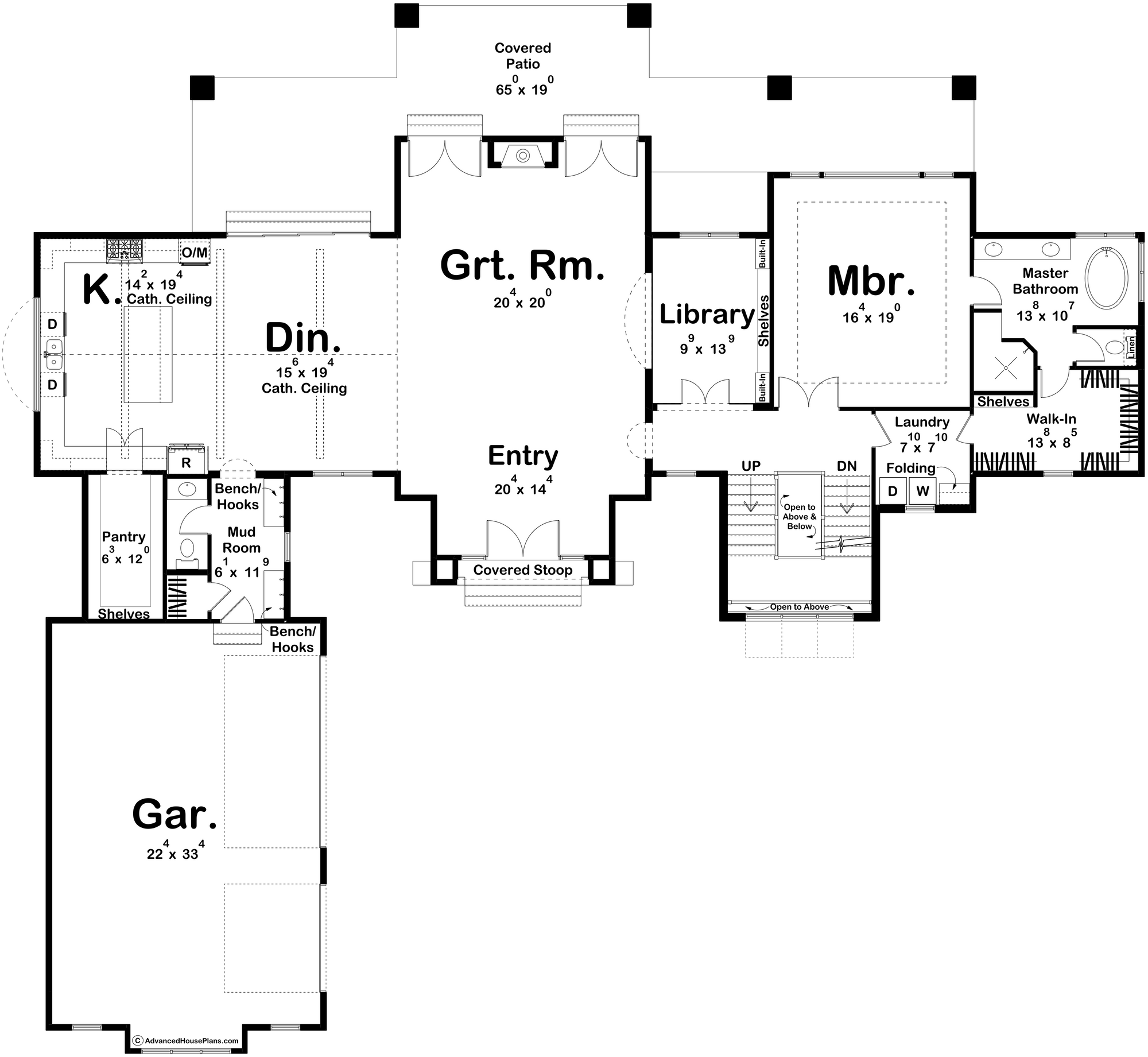 G7997-A Modern French Country House First Floor Plan, 4 Bedrooms, 4 Bathrooms | Camelback Ranch 30289