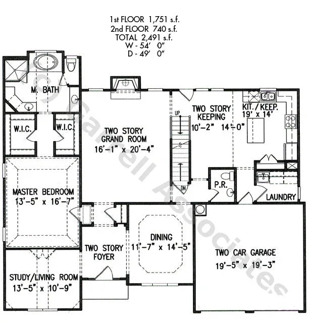 A7162-A Churchill House first floor plan 4 Bedrooms, 2.5 Baths