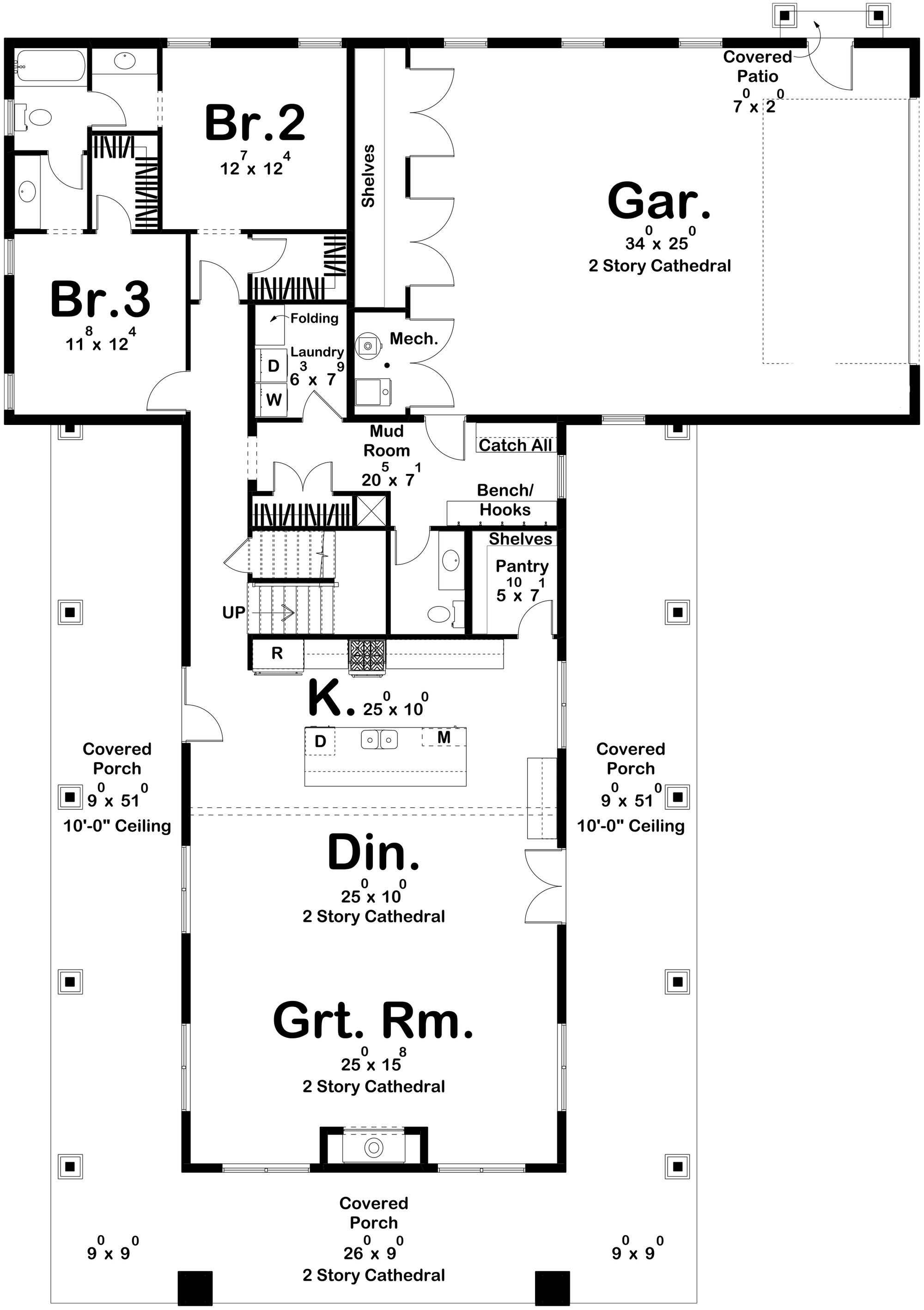 G8002-A Barndominium House First Floor Plan, 3 Bedrooms, 2.5 Bathrooms | Marion 30332