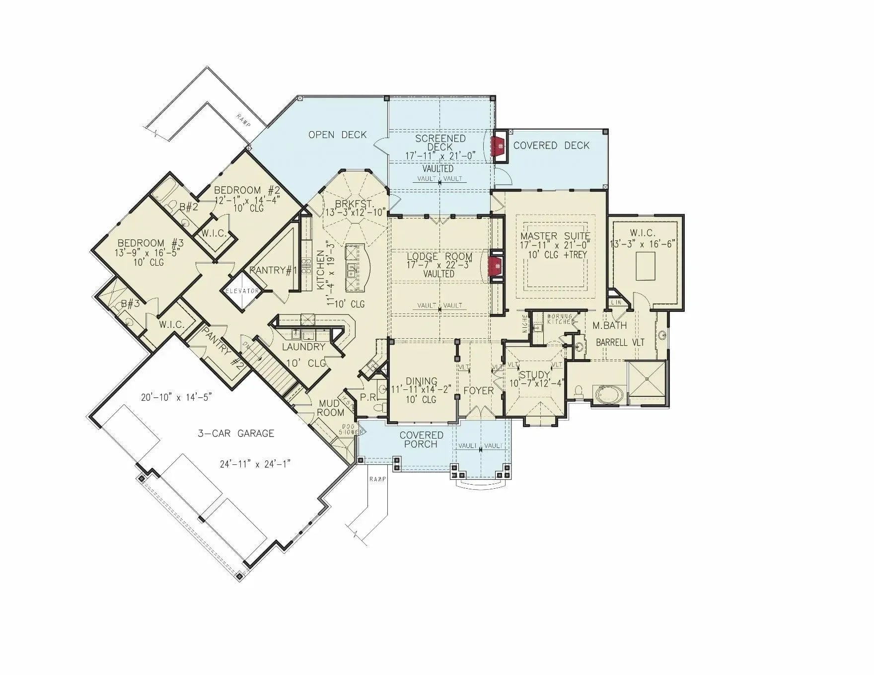 Tiger Creek C - Archival Designs House Plans, floor plan
