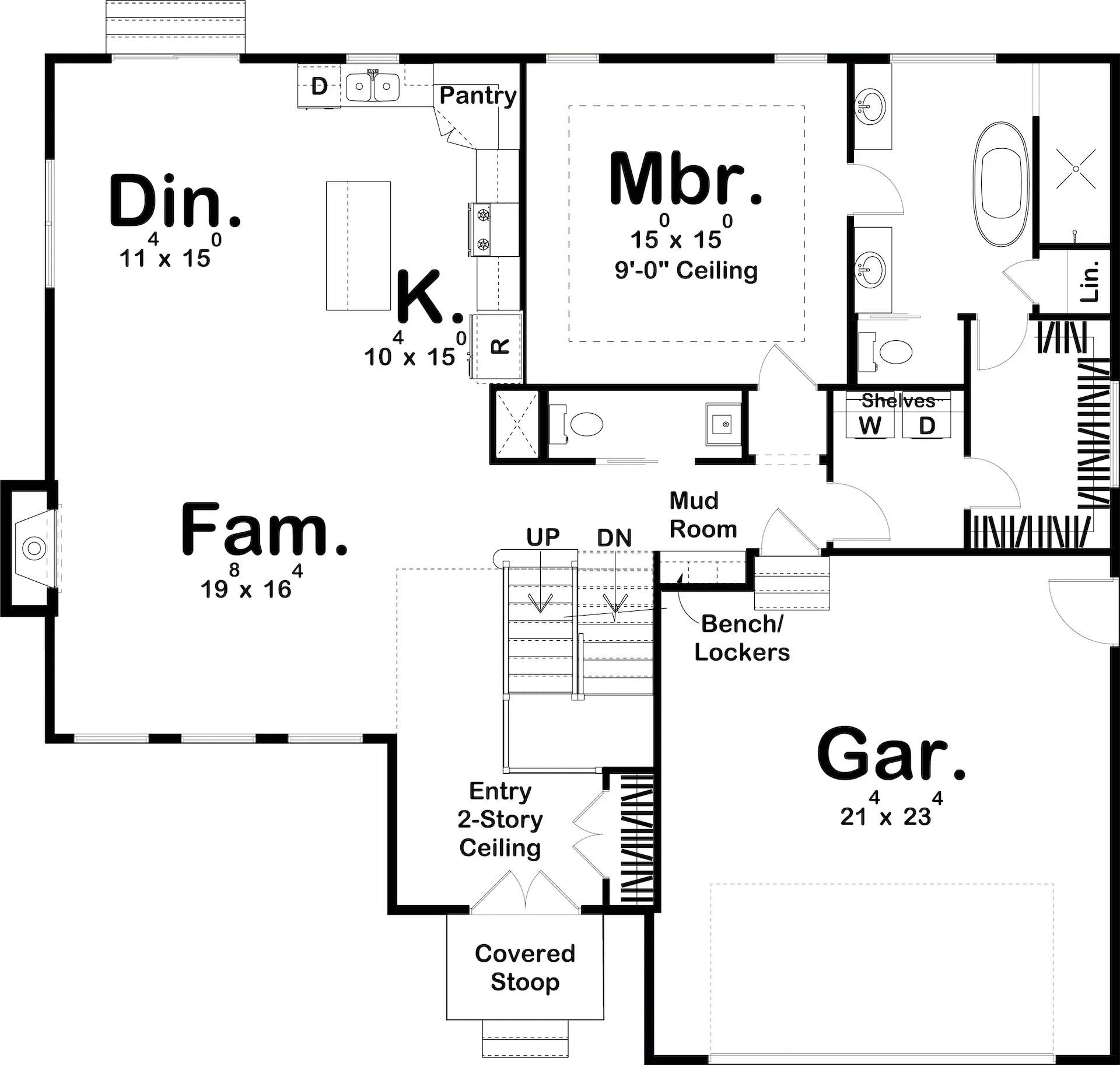 Woodward House Plan - Archival Designs House Plans, floor plan