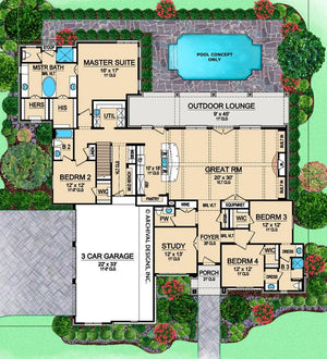 abston lane house plan - archival designs house plans, floor plan
