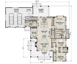 acorn farm house plan - archival designs house plans, floor plan