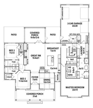 acorn trail house plan - archival designs house plans, floor plan