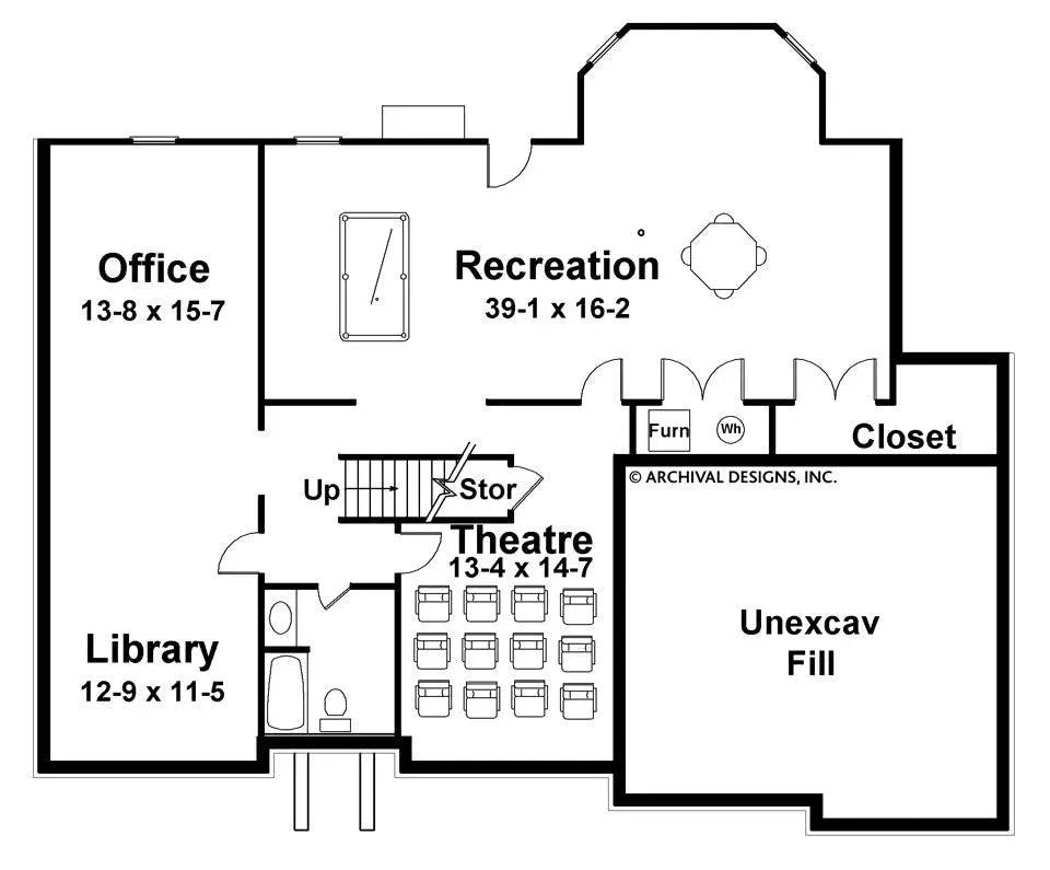 Arlington House Plan - Archival Designs House Plans, floor plan