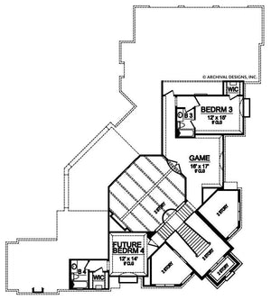 barcelona house plan - archival designs house plans, floor plan