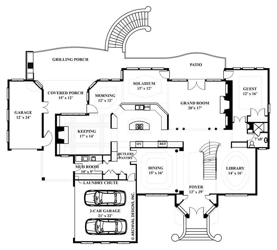 Barons Court House Plan - Archival Designs House Plans, floor plan