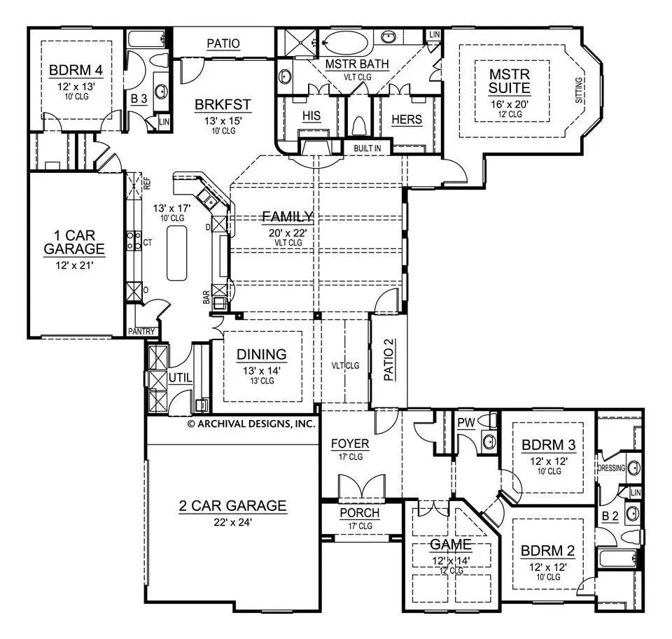 Bayfield House Plan - Archival Designs House Plans, floor plan