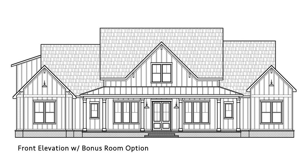 Black Creek House Plan - Elevation Front Bonus
