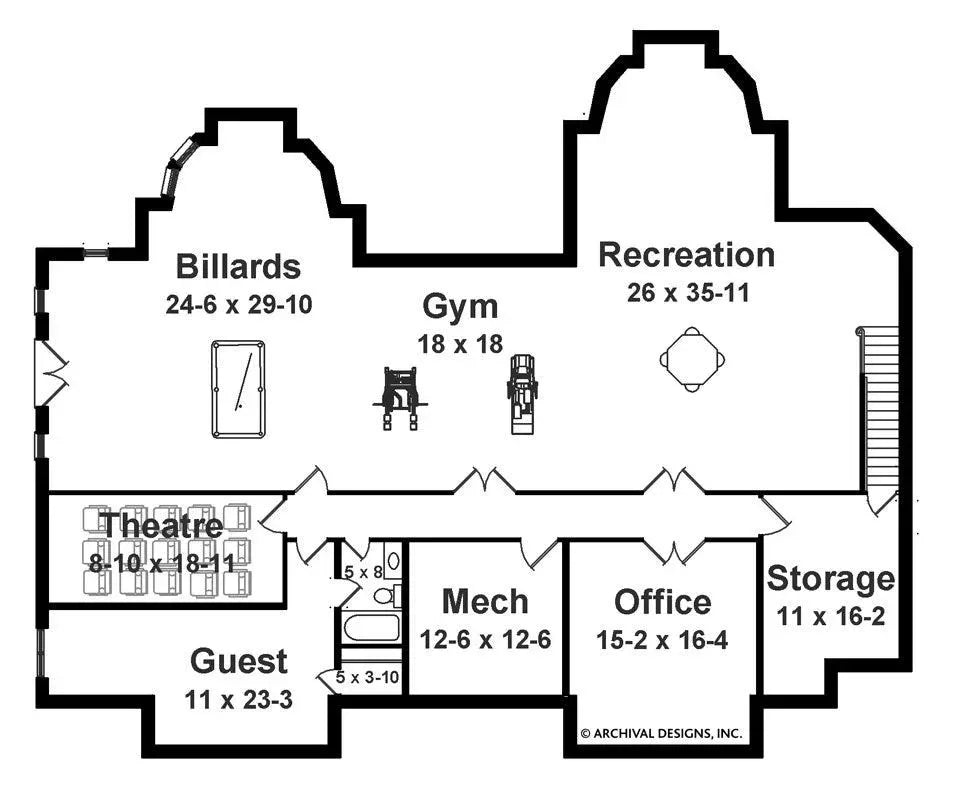 Bowen House Plan - Archival Designs House Plans, floor plan