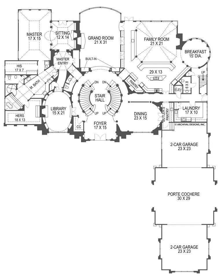 Breakers House Plan - Archival Designs House Plans, floor plan