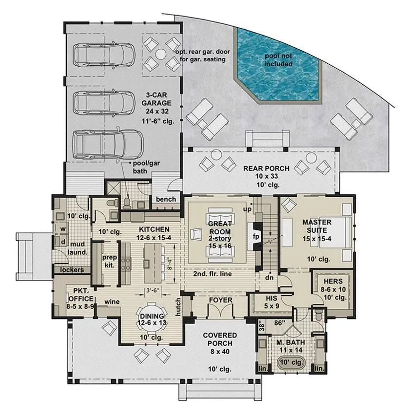 Brookside Farm House Plan - Archival Designs House Plans, floor plan