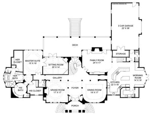 buckingham house plan - archival designs house plans, floor plan