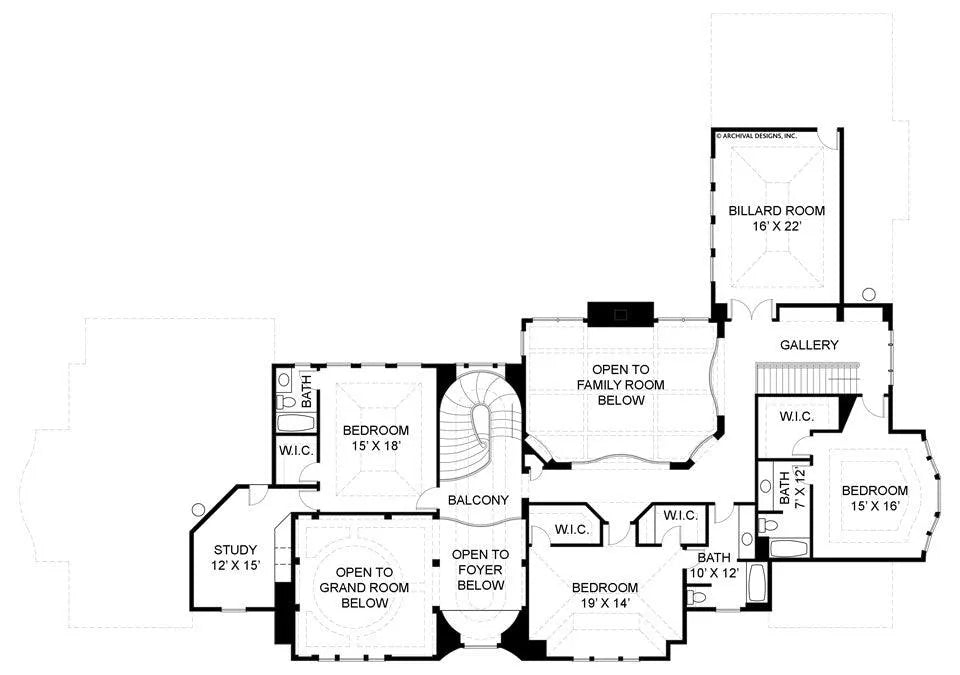 Buckingham House Plan - Archival Designs House Plans, floor plan